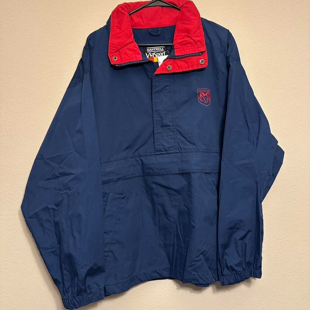Vintage Hartwell Viasport Dodge Ram Quarter Zip Navy Pullover Windbreaker